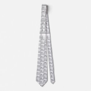Corbata Lazo blanco del friki del teclado del ordenador