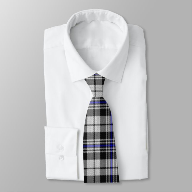 Corbata Lazo blanco y azul trenzado (Atado)