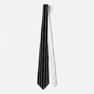 CORBATA LAZO BLANCO Y NEGRO DE LA RAYA GRUESA