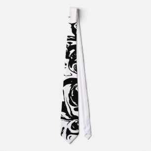 Corbata Lazo blanco y negro de la tinta