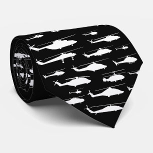 Corbata Lazo clásico blanco y negro del helicóptero