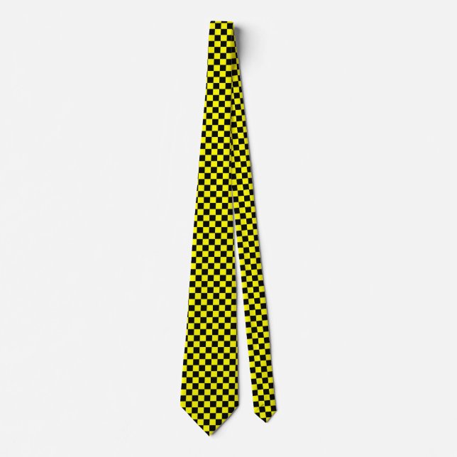 Corbata Lazo comprobado negro y amarillo (Anverso)