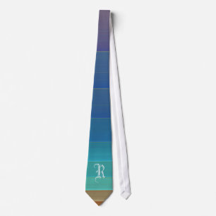 Corbata Lazo con monograma de las rayas del arco iris