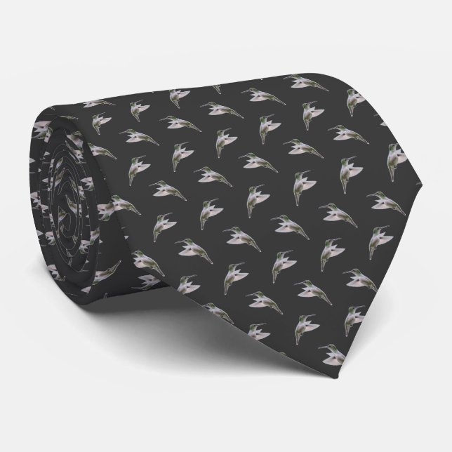 Corbata Lazo de colibrí (gris oscuro) (Enrollado)