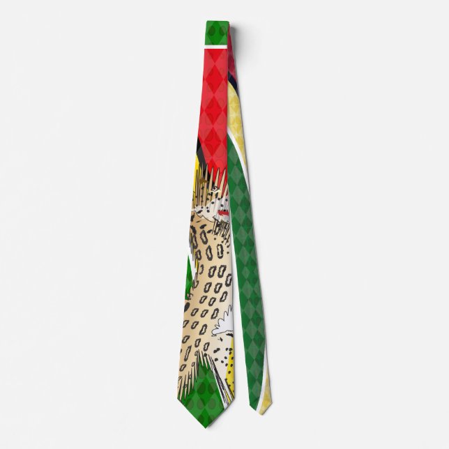 Corbata Lazo de Jaguar de la bandera de Guyana por (Anverso)