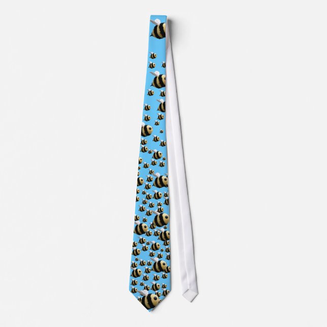 Corbata Lazo de la abeja en azul (Anverso)