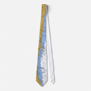 Corbata Lazo de la carta de navegación de la orilla del