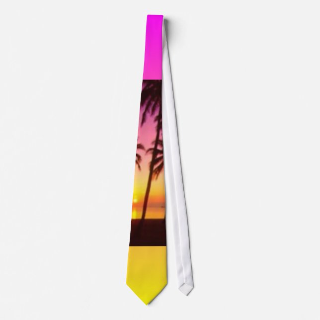 Corbata Lazo de la puesta del sol de las palmas (Anverso)