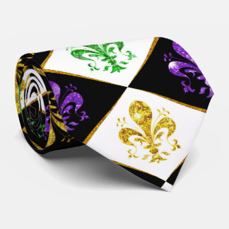 Corbata Lazo de Mardi Gras diamante Glitter Fleur de Lis 2