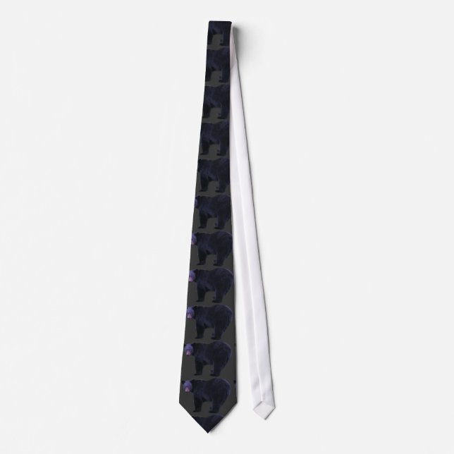 Corbata Lazo de moda para la vida salvaje del oso negro (Anverso)