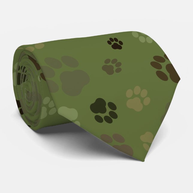 Corbata Lazo de Pawprint del camuflaje (Enrollado)