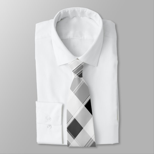 Corbata Lazo de plástico negro y blanco (Atado)