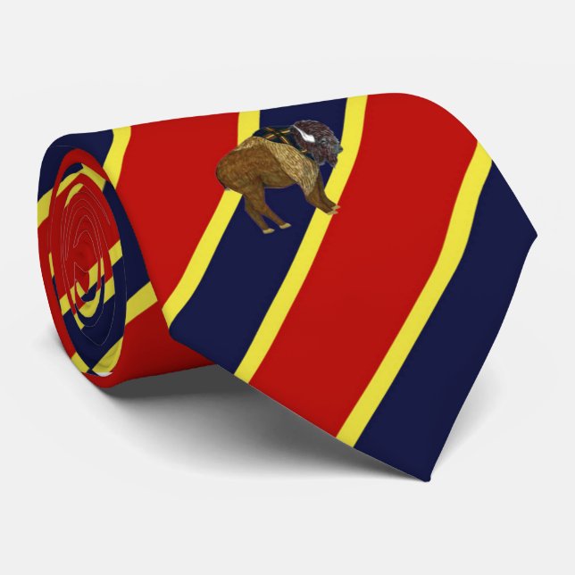 Corbata Lazo de vestido rayado del búfalo de madera de la (Enrollado)