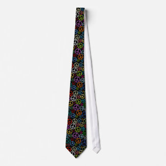 Corbata Lazo del collage de los signos de la paz