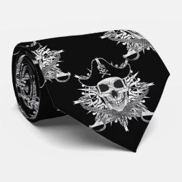 Corbata Lazo del machete de la cruz del pirata del cráneo