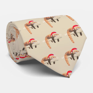 Corbata Lazo del navidad de la panda roja para los hombres