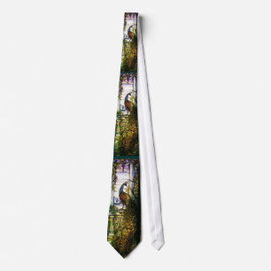 Corbata Lazo del pavo real de Tiffany del vitral