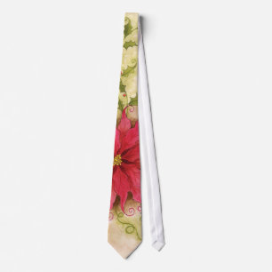 Corbata Lazo del Poinsettia y del acebo