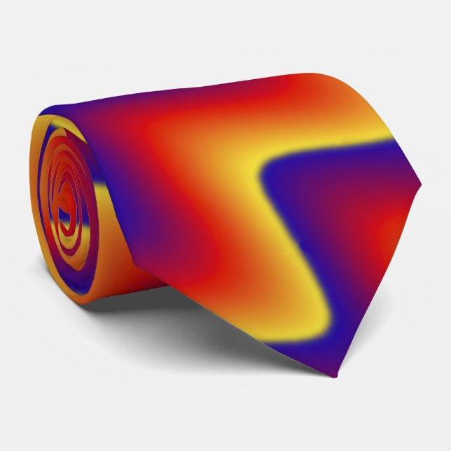 Corbata lazo del zigzag, rojo, azul, amarillo (Enrollado)