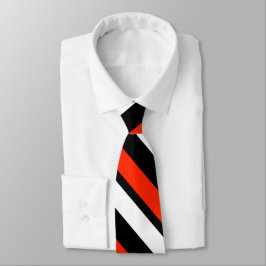 Corbata Lazo Diagonal-Rayado blanco y negro del escarlata