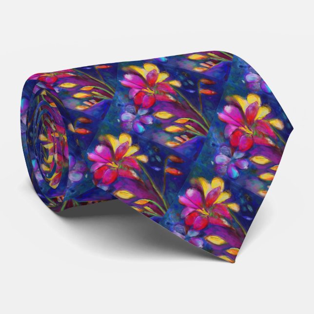 Corbata Lazo floral del Freesia artístico (Enrollado)