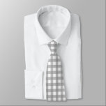 Corbata Lazo gris y blanco del control del búfalo<br><div class="desc">Esta impresión intrépida de la guinga mezcla moderno y la obra clásica para una declaración de moda imponente.</div>