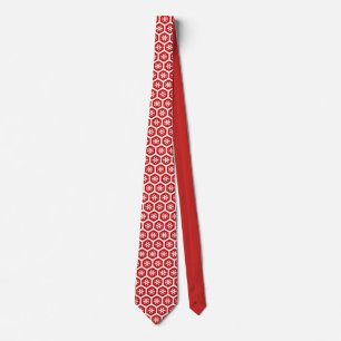 Corbata Lazo - hexágono con el copo de nieve en rojo