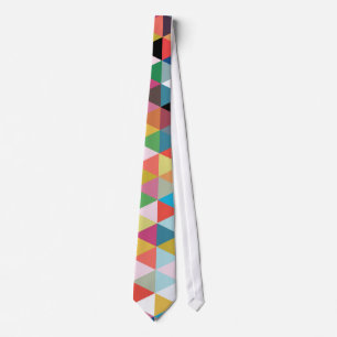 Corbata Lazo modelado caleidoscopio geométrico colorido