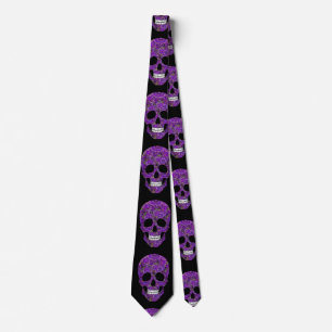 Corbata Lazo morado de cráneo