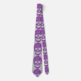 Corbata Lazo morado de cráneo