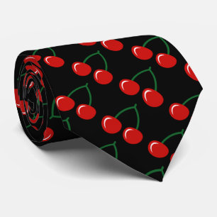 Corbata Lazo negro con el modelo rojo de las cerezas