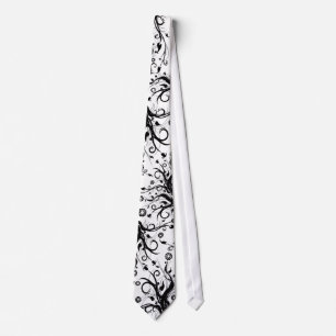 Corbata Lazo negro y blanco de la fusión -