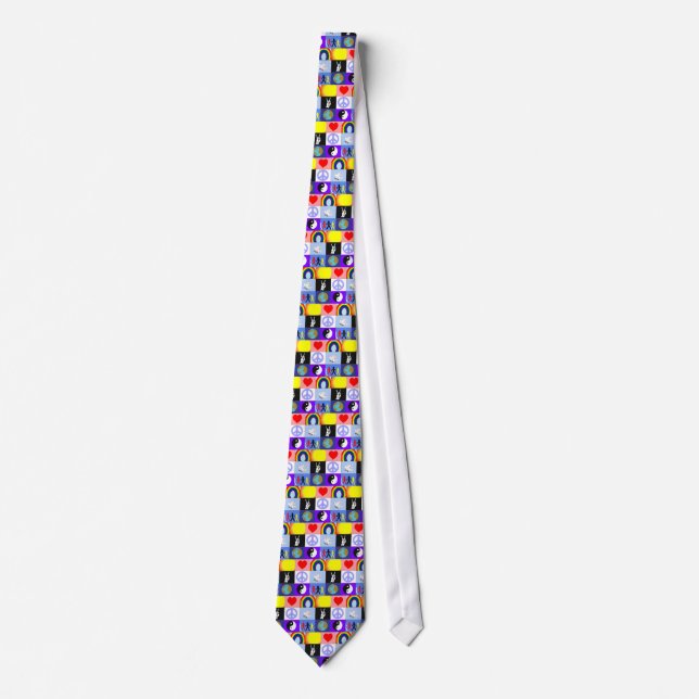 Corbata lazo peaceloveunityMosaic (Anverso)