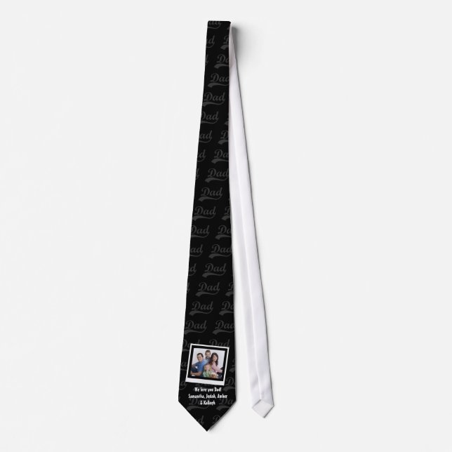 Corbata Lazo personalizado de la foto y de los nombres de (Anverso)