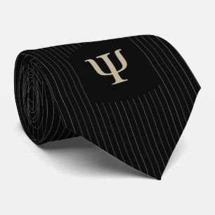 Corbata Lazo Psicólogo Pinstriped Negro