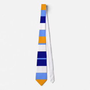 Corbata Lazo rayado azul/del naranja/blanco