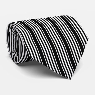 Corbata Lazo rayado blanco y negro con las rayas