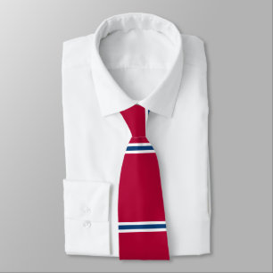 Corbata Lazo rojo con las rayas horizontales azules y