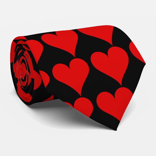 Corbata Lazo rojo del corazón (Enrollado)