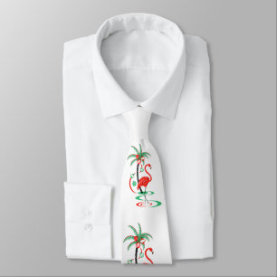 Corbata Lazo rojo del flamenco del navidad