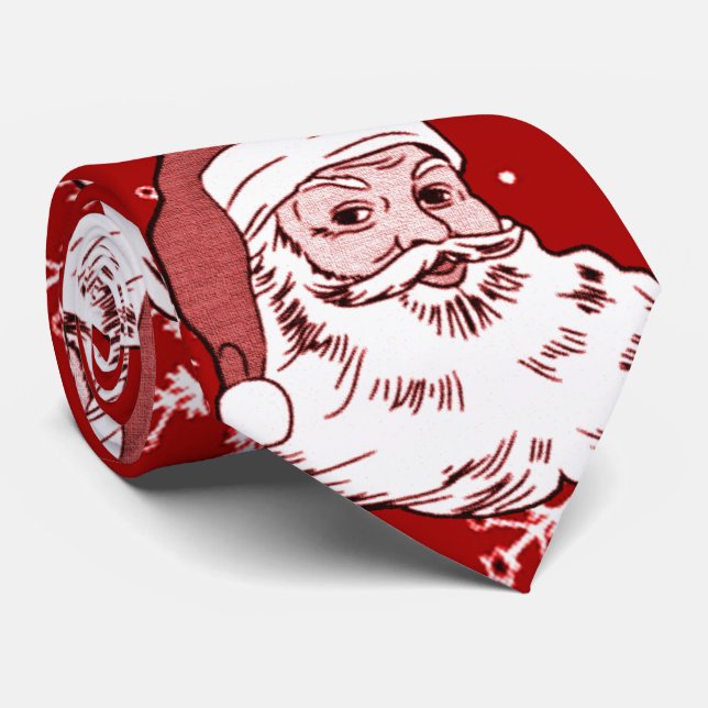 Corbata Lazo rojo ruidoso divertido del navidad de Santa (Enrollado)