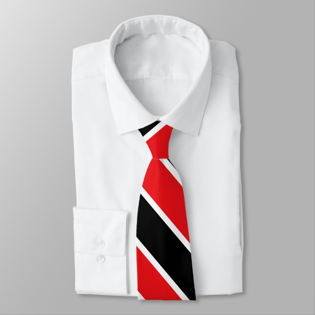 Corbata Lazo rojo y blanco negro de la raya de la (Atado)