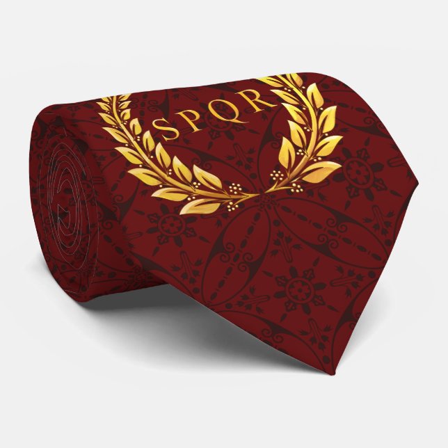 Corbata Lazo romano del laurel de SPQR con el modelo de (Enrollado)