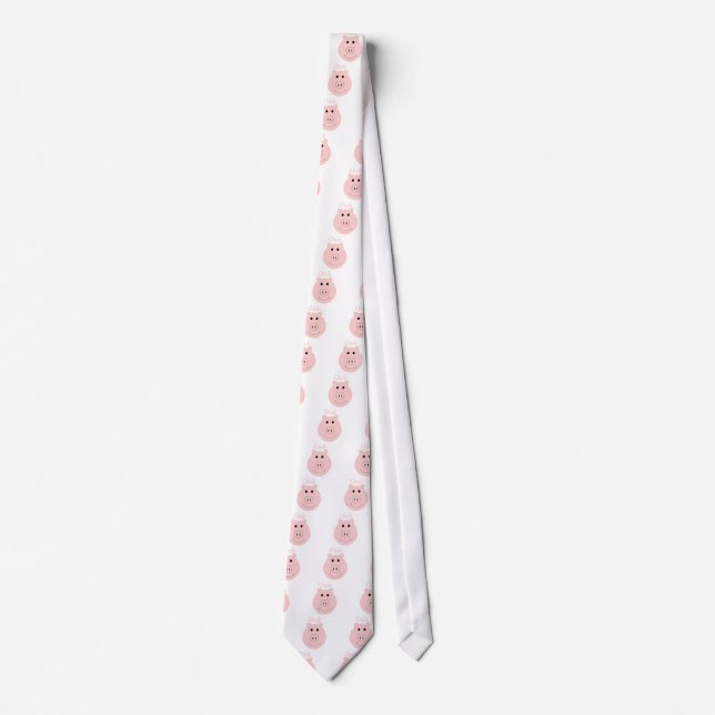 Corbata Lazo rosado tonto del cerdo (Anverso)