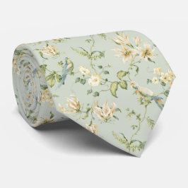 Corbata LAZO UNO EN pájaros en colores pastel del azul de