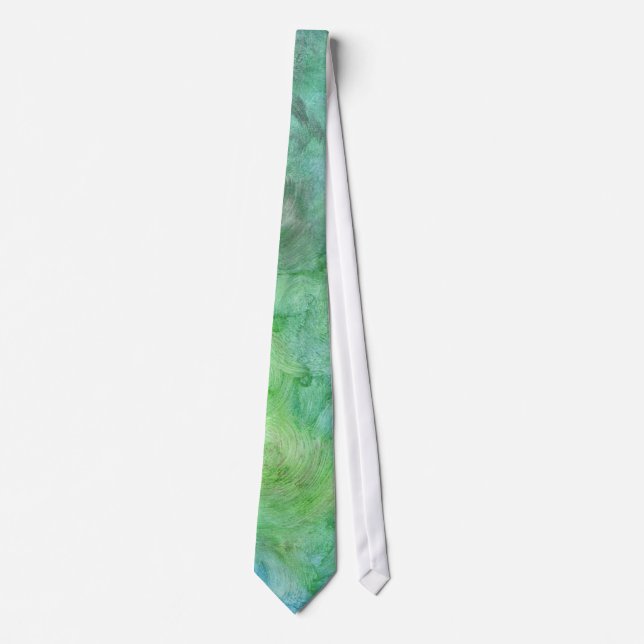 Corbata Lazo verde y azul pintado (Anverso)