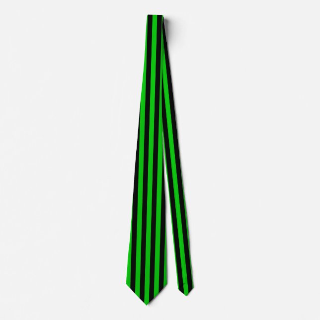 Corbata Lazo verde y negro de las rayas verticales (Anverso)