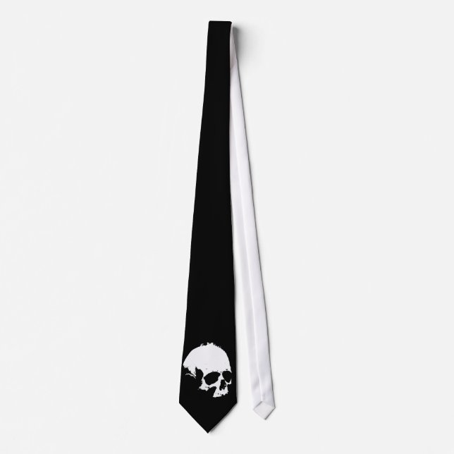 Corbata Lazos de cuello de cráneo negros y blancos (Anverso)