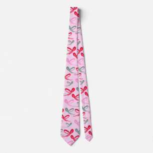 Corbata Lazos de Navidad verdes rosados caprichosos dibuja