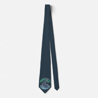 Corbata Lazos de oso polar con arte nativo de madre y cach